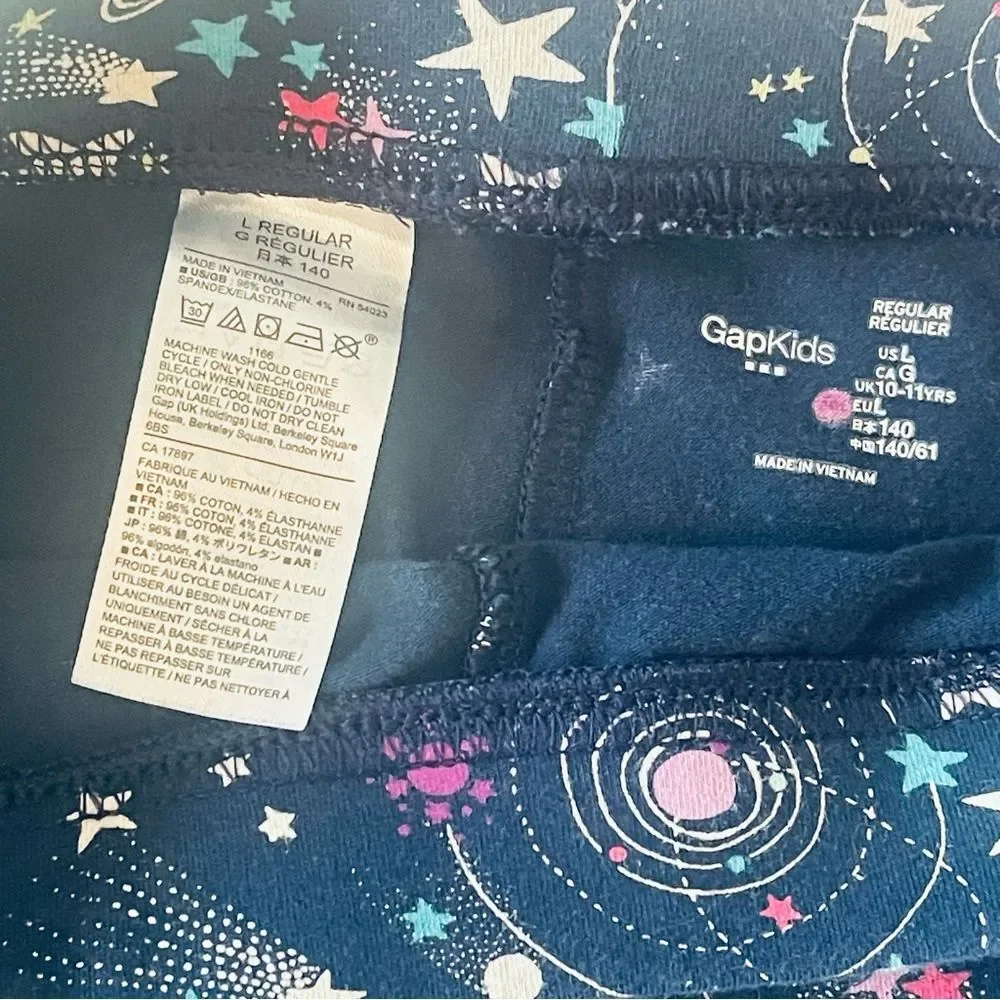 Gap Kids Elysian Blue Starry Print Pull-On Ankle Leggings - Size Large